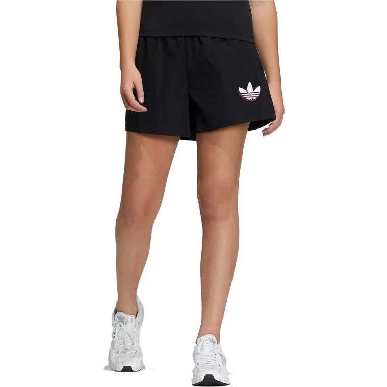 adidas Оригинальные однотонные спортивные шорты с эластичной талией для женщин Черные HH9448