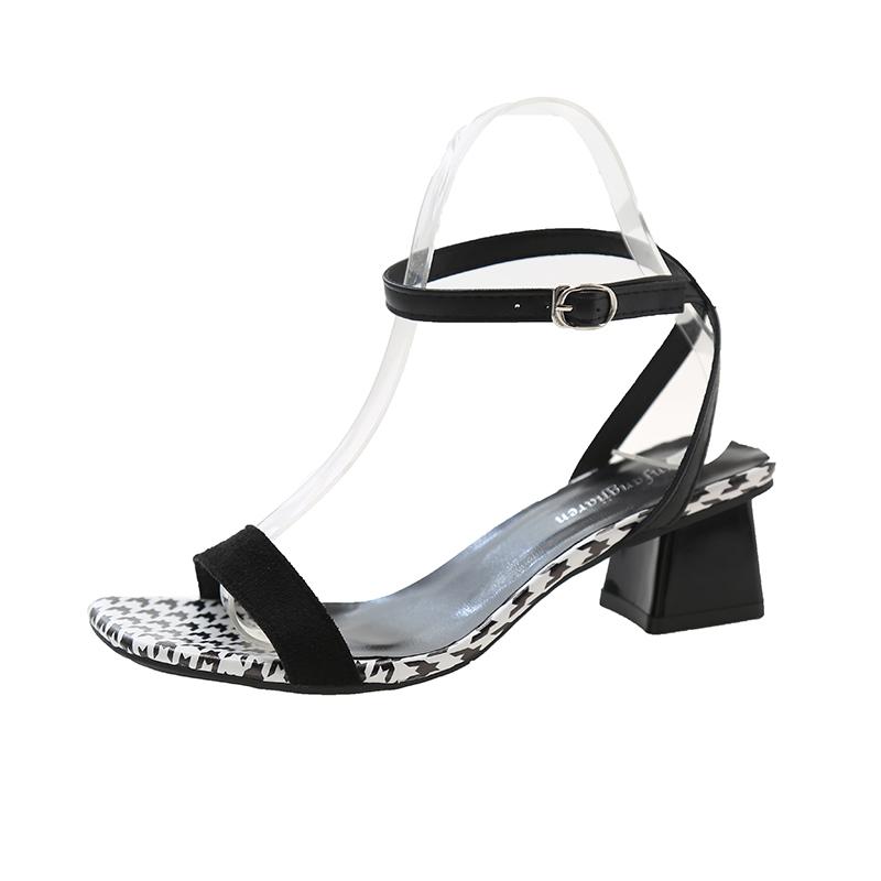 Fashion Women High Heel Sandals Summer Casual Female Shoes Woman Square Heel Open Toe Ankle Strap Ladies Sandalias Wedge Shoe 2024 New