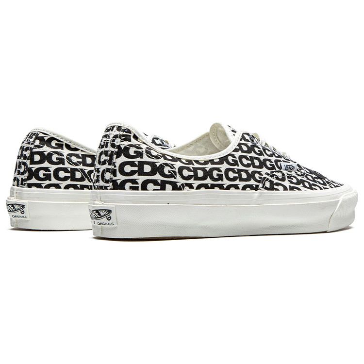 Comme des Garçons x Vans OG Authentic LX CDG Принт - Blanc De Blanc 2018 Унисекс Кроссовки Белый Черный VN0A4BV9SHM
