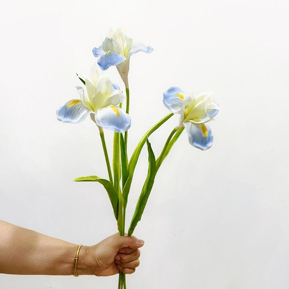 Real Touch Simulation Iris Flower PU Fake Flower Hotel Home Living Room Decor
