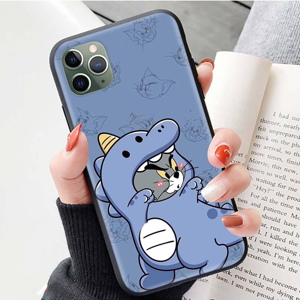 J-4 Том и Джерри черный чехол для iPhone 16 15 14 13 12 Samsung S24 S23 Ultra Xiaomi POCO Redmi Note Realme Moto OPPO A15 Realme VIVO Pro Max Plus 5G