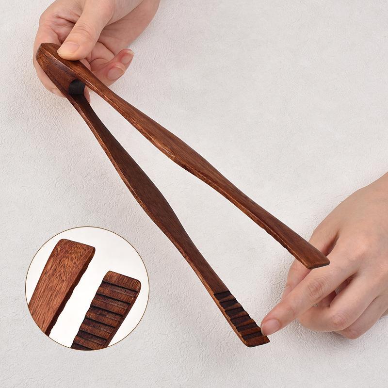 Wooden Bread Clip Kitchen Tongs Buffet Barbecue Clip Lengthened Multi-purpose Salad Food Clamp Kitchen Utensils