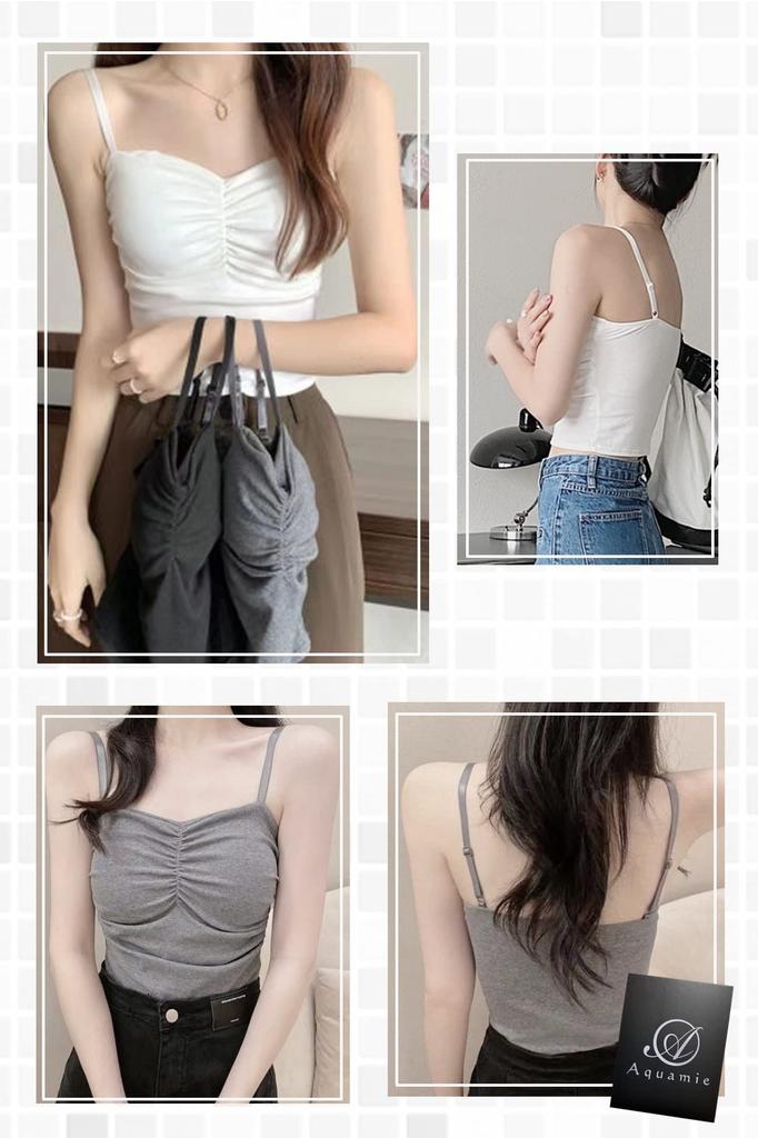 Aquamie Бюстгальтер Бюстгальтер Короткий Сексуальный Короткий Сердце с Чашечками Майка, Топ, Ками, Ками, Длина, Принт, Без Рукавов, (белый)