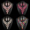 Exaggerated Rhinestone Necklace Earrings Set Women'S Dress Banquet Accessories