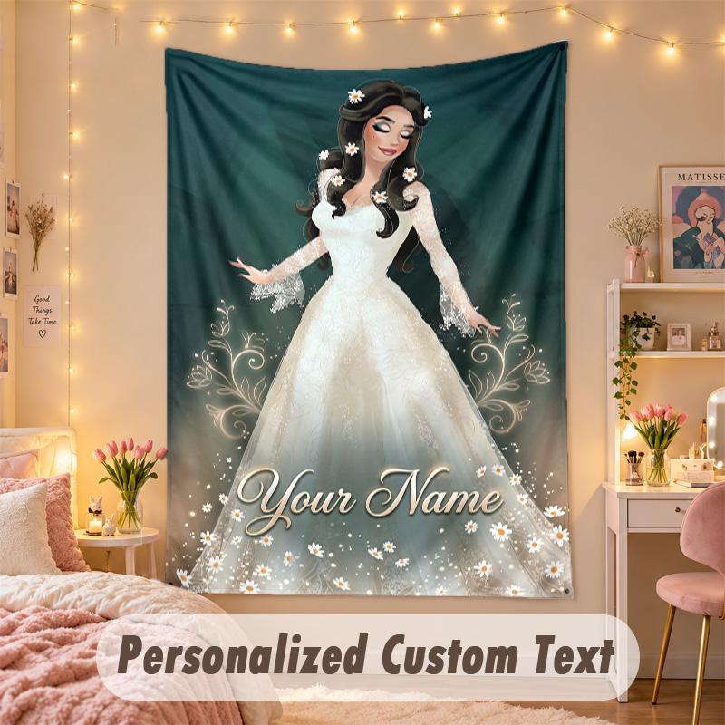 Custom Personalized Tapestry,Lana Del Rey Print Custom Name Text Wall Art Hanging for Bedroom
