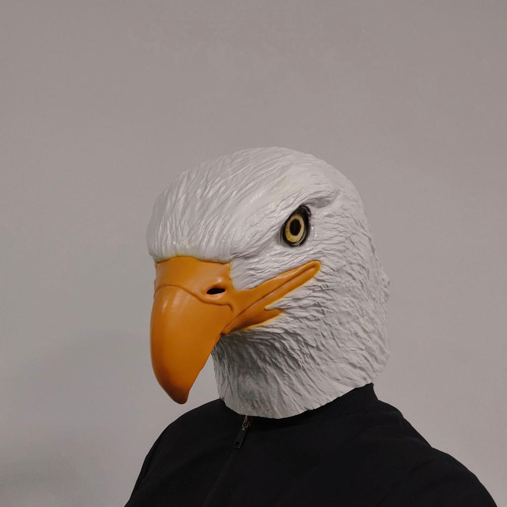 White-headed eagle headgear Latex animal props Halloween performance party live