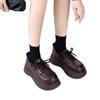 Женская осенняя новая универсальная модная повседневная универсальная обувь на платформе из маленькой кожи на шнуровке