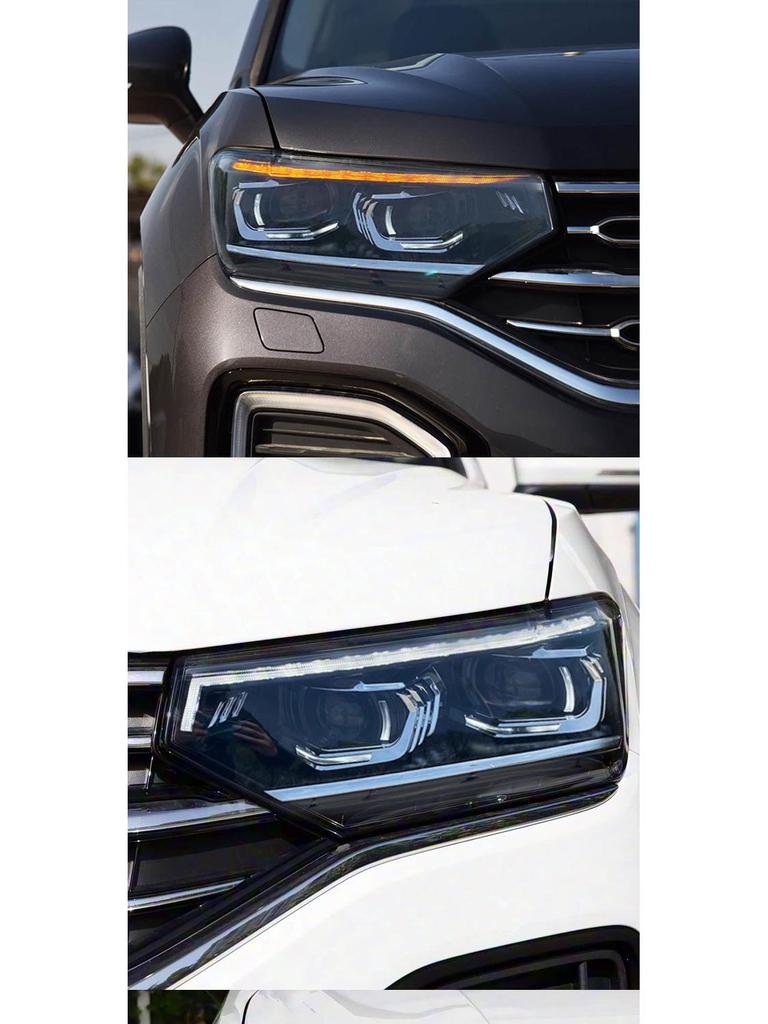 Compatible 19-22 Volkswagen Tayron Headlight Assembly - LED Projector with Daytime Running Lights & Flowing Turn Signals