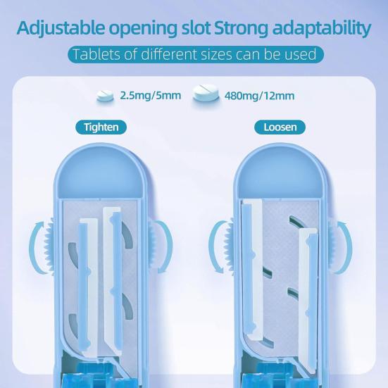 Таблеткорезка Разделитель для лекарств с острым лезвием Регулируемая конструкция Компактный портативный