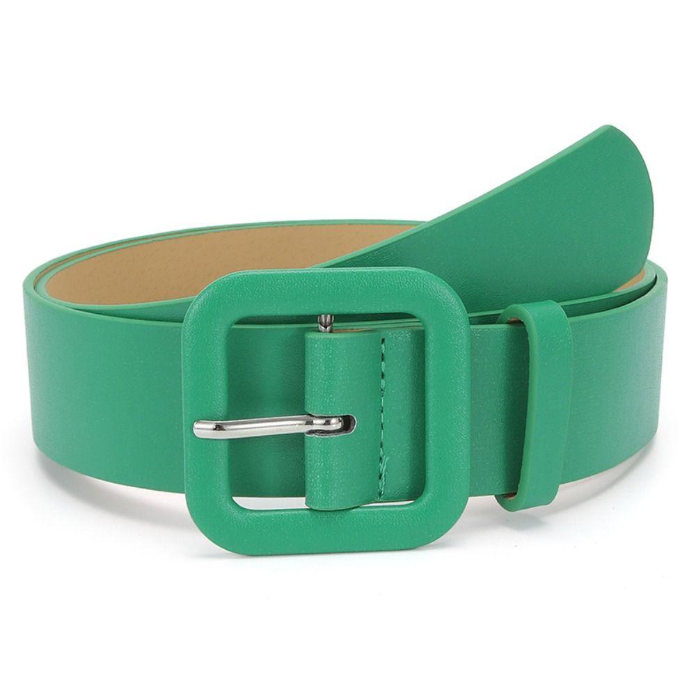 Candy Color PU Leather Belt Y2k Trouser Decoration Sweet Wide Belt  Dress Decoration