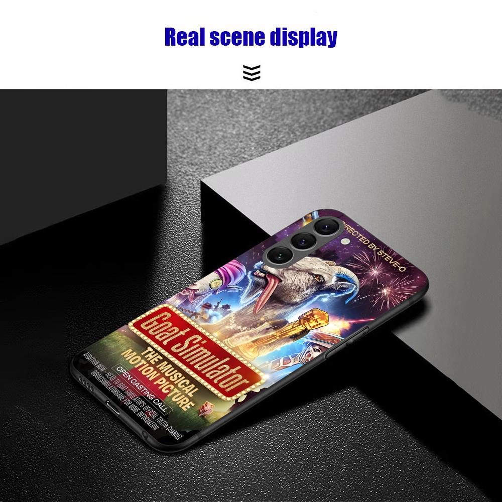Cool Goat Simulator Game Phone Case For Samsung Galaxy S26 S25 S24 S23 S22 S21 Plus Ultra Note20 Soft Black