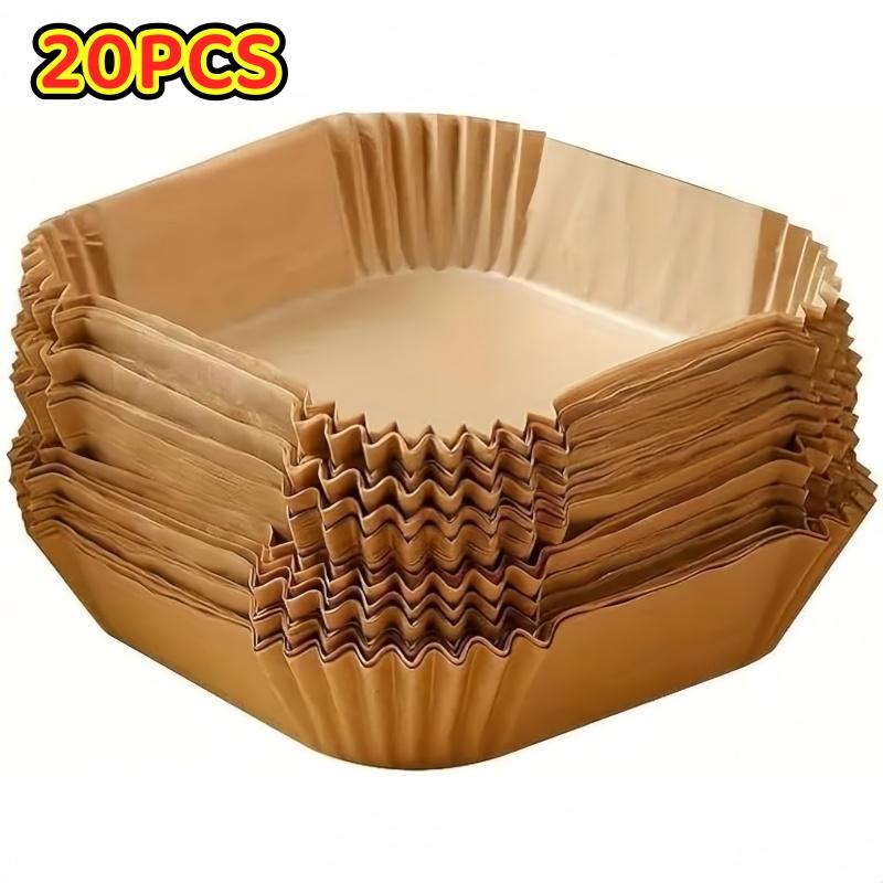 20/50 ШТ. Одноразовые бумажные вкладыши для аэрофритюрницы Квадратные бумажные вкладыши Маслостойкие, Водонепроницаемые, Бумага для выпечки для выпекания, запекания, микроволновой печи