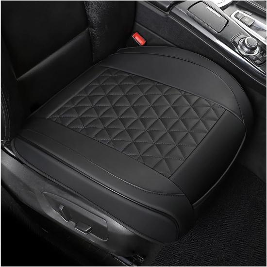 Augeny Car Front Bottom Seat Cover, Leather Auto Front Seat Full Wrap Protection Cushion, Anti-Slip Seat Cover Pad Fit for 95% Vehicles, Universal