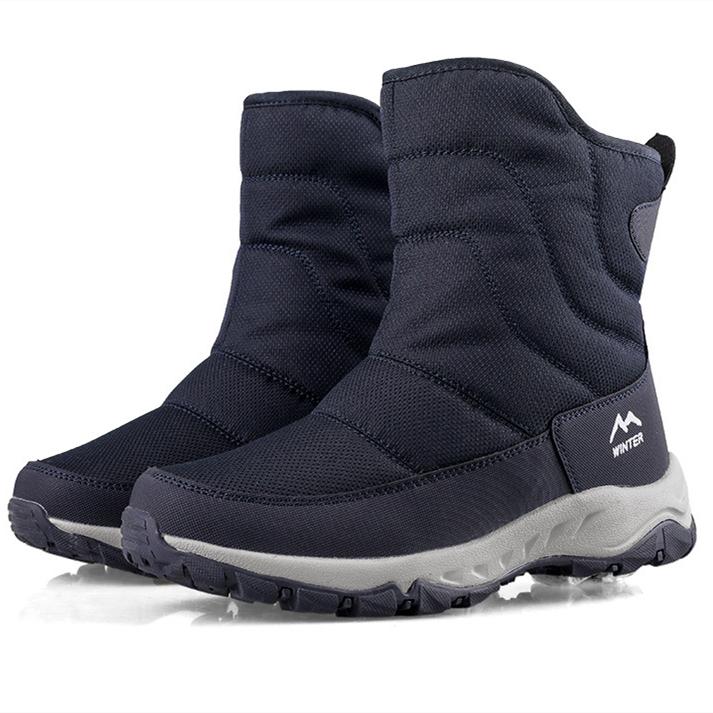 Утолщенные теплые нескользящие плюшевые хлопковые туфли, новые женские водонепроницаемые зимние ботинки на молнии