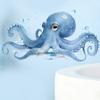 Large Blue Octopus Wall Sticker Ocean Animal Wall Decal Peel And Stick Art Mural for Bathroom Kitchen Living Room Summer Wall