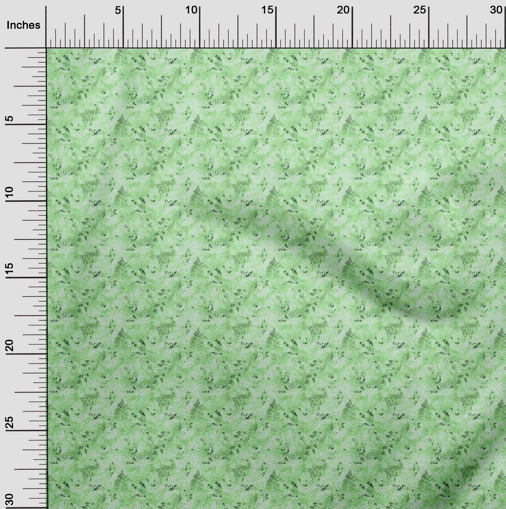 oneOone Cotton Flex Light Green Fabric Asian-Tie & Dye-Floral Sewing Material Print Fabric By The Yard 40 Inch