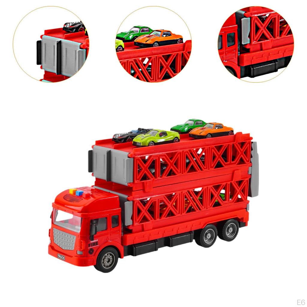 Cars Storage and Transporter Toy Truck Hauler Launch Vehicles Play Set,with Cars,Transport