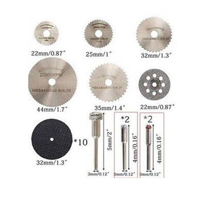 22-44mm 30/32/40Pcs Engraver Drill Mini Cutting Discs Kit Cutoff Saw Blade Tool