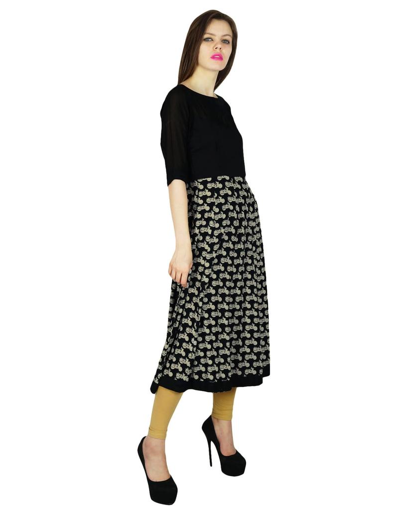 Phagun Индийский принт Курти Топ Дизайнер Этническая Курта Женская Повседневная Туника