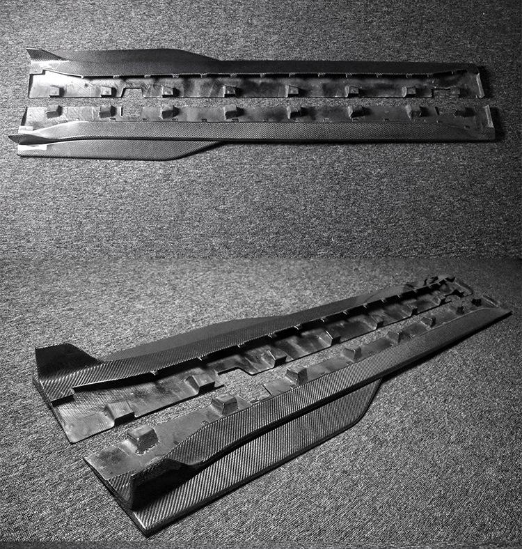 GT500 Carbon Fiber Side Skirts for 2015-2022 Ford Mustang Modification