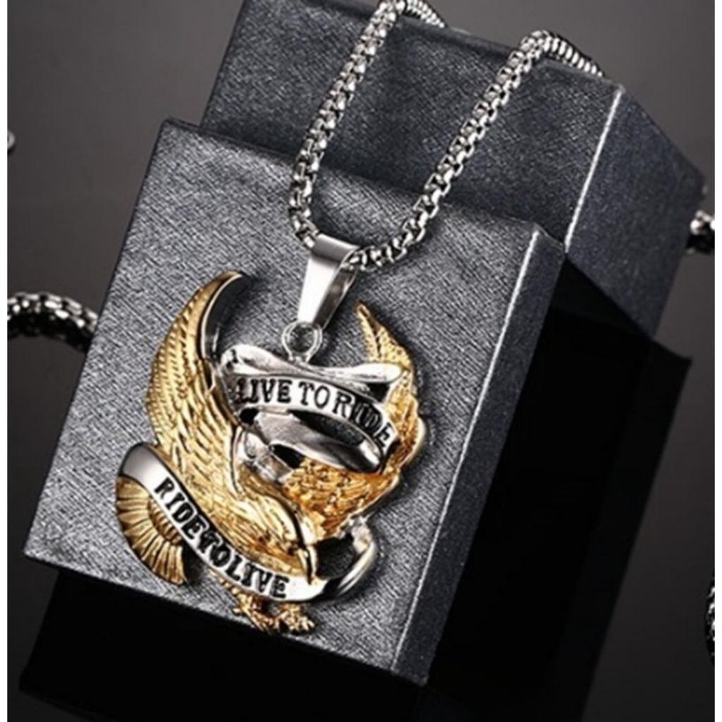 Новая Мода Орел Ожерелье Подвески ЖИВИ ЧТОБЫ ЕЗДИТЬ Байкер Спорт Мужчины Герой Ювелирные Изделия