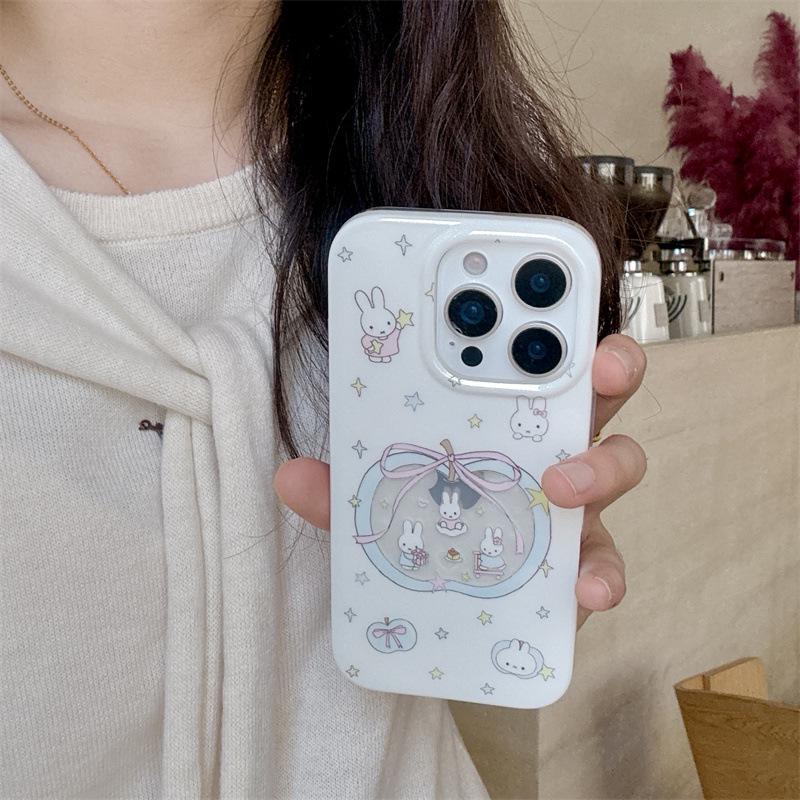 Креативный чехол для телефона с музыкальной нотой, кроликом и бантом для iPhone 17/16 Pro Max