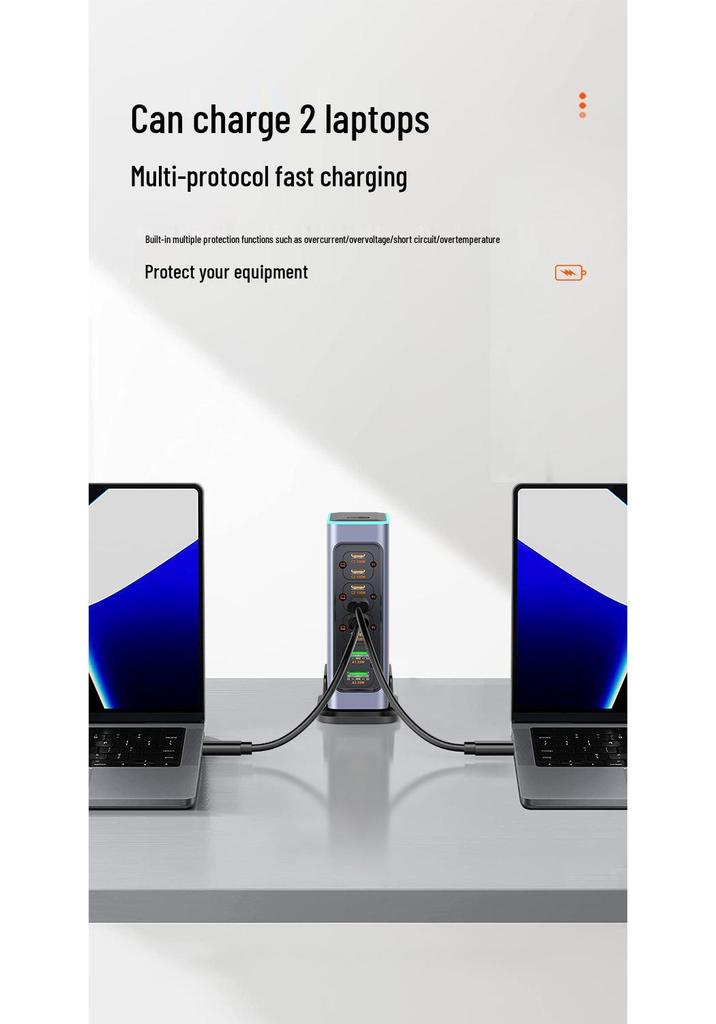 PD100 660 Вт док-станция для быстрой зарядки на нитриде галлия с QC30W, 8 портов