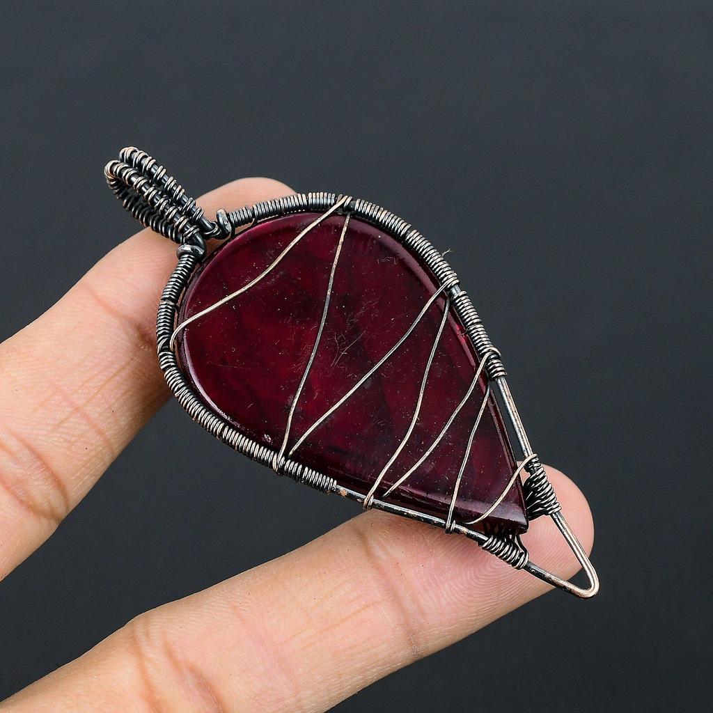 Tree Of Life Red Flash Labradorite Pendant, 999 Copper Wire Wrapped Jewelry, Gemstone Jewelry Pendant, Handmade Wedding Gift Jewelry