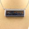 Necklace - Stones and Minerals - Raw Kyanite - Stainless Steel - Rectangle Model - Mixed