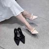 2025 New French Pointed Bow High Heels Women's Stiletto Sandals Temperament Versatile Light Mouth Shoes