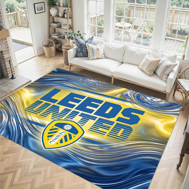 Футбольный дизайн Leeds United Хрустальный бархатный ковер Уютный Не?Нескользящий ковер с принтом для спальни, гостиной, прихожей