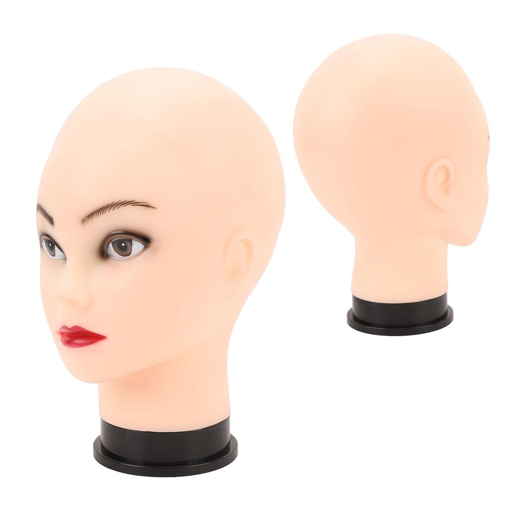 Женская лысая голова манекена из ПВХ для париков, обучения изготовлению шляп, очков, дисплея, профессиональной косметики