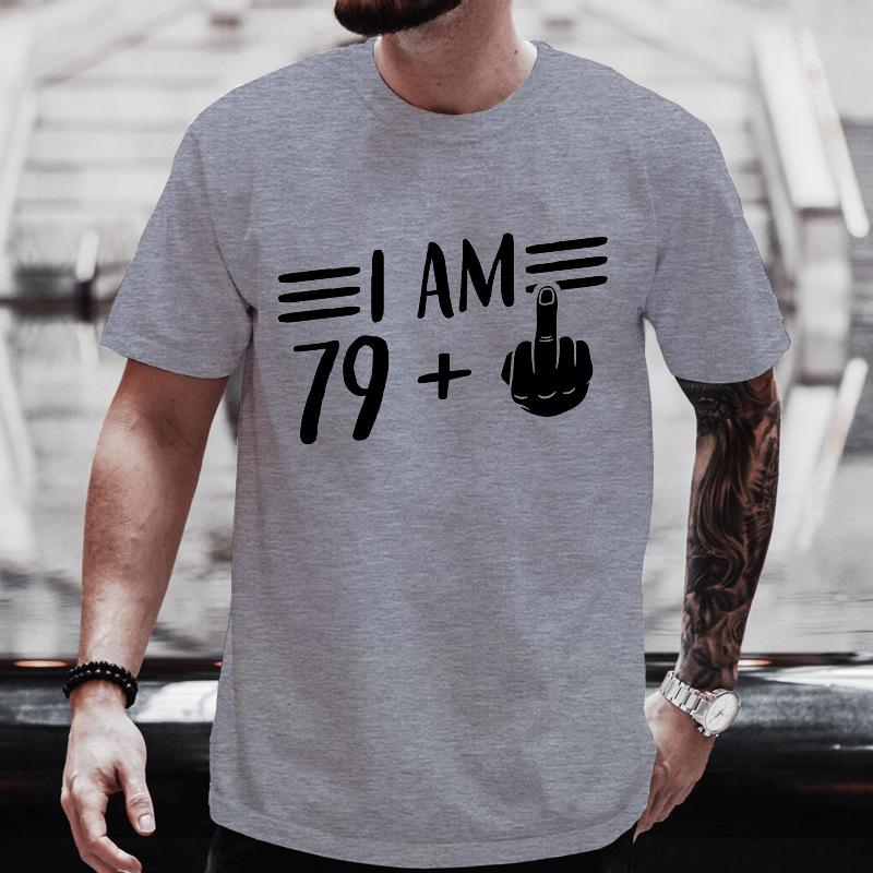 Unisexs Crew Neck T Shirt I Am 69 Plus Middle Finger Graphic Tee Funny 70th Birthday Sarcasm Casual Unisexs Tops For Celebration Wear