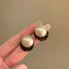 leopard print pearl earrings