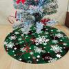 Красная спираль Дизайн Юбка для рождественской елки Полиэфирная ткань Цветочный узор Коврик для рождественской елки Материал Круглая форма Круглый коврик для елки