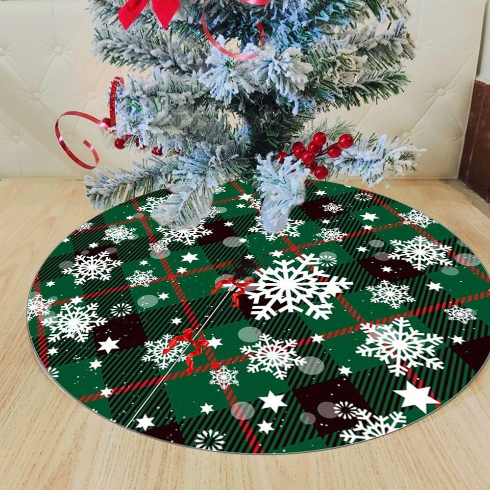 Красная спираль Дизайн Юбка для рождественской елки Полиэфирная ткань Цветочный узор Коврик для рождественской елки Материал Круглая форма Круглый коврик для елки