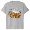Merry Christmas Beers Men's T-shirt Drinking Lover Tees Shirt Funny Santa Beer Christmas Lights Graphic Oversized Tops for Men
