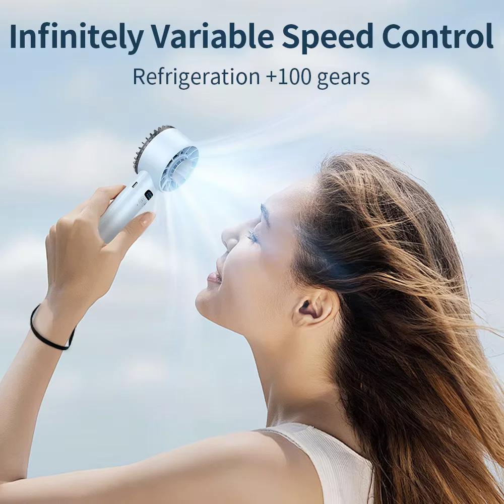 Portable Pocket Fan Semiconductor Refrigeration Mini Ice Compress Mute Handheld Rechargeable 4000mAh Large Capacity