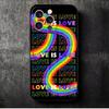 LGBT Rainbow Love Is Love Soft Phone Case for iPhone 16 16E 17 Air 15 Pro Max 14 Plus 13 Mini 11 12 7 Black Cover Back Shell