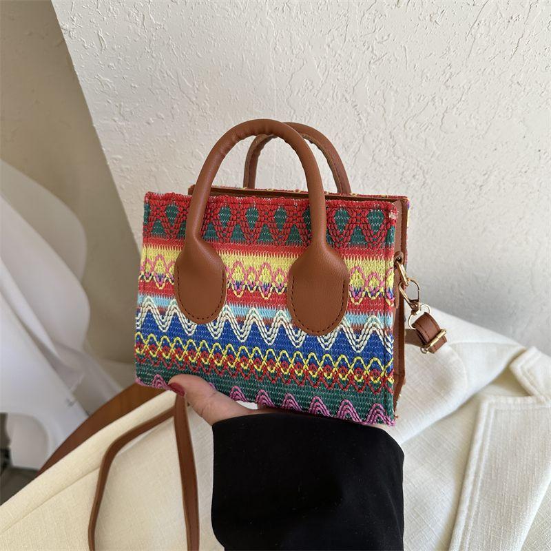 Сумки для женщин Модные и универсальные сумки Этнический и вестерн-стиль Одно плечо Кроссбоди Маленькие квадратные сумки