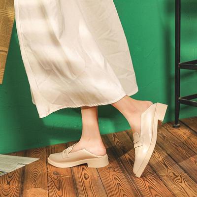 Женские кожаные туфли с острым носком в британском стиле - новинка осени 2023 г., черные, толстый каблук, мягкая кожа