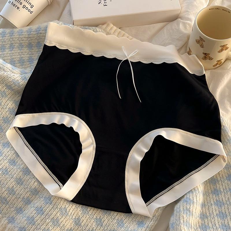 Plus Size Women's Panties High Waist Belly Lift Hip Breathable Simple Bow Underwear