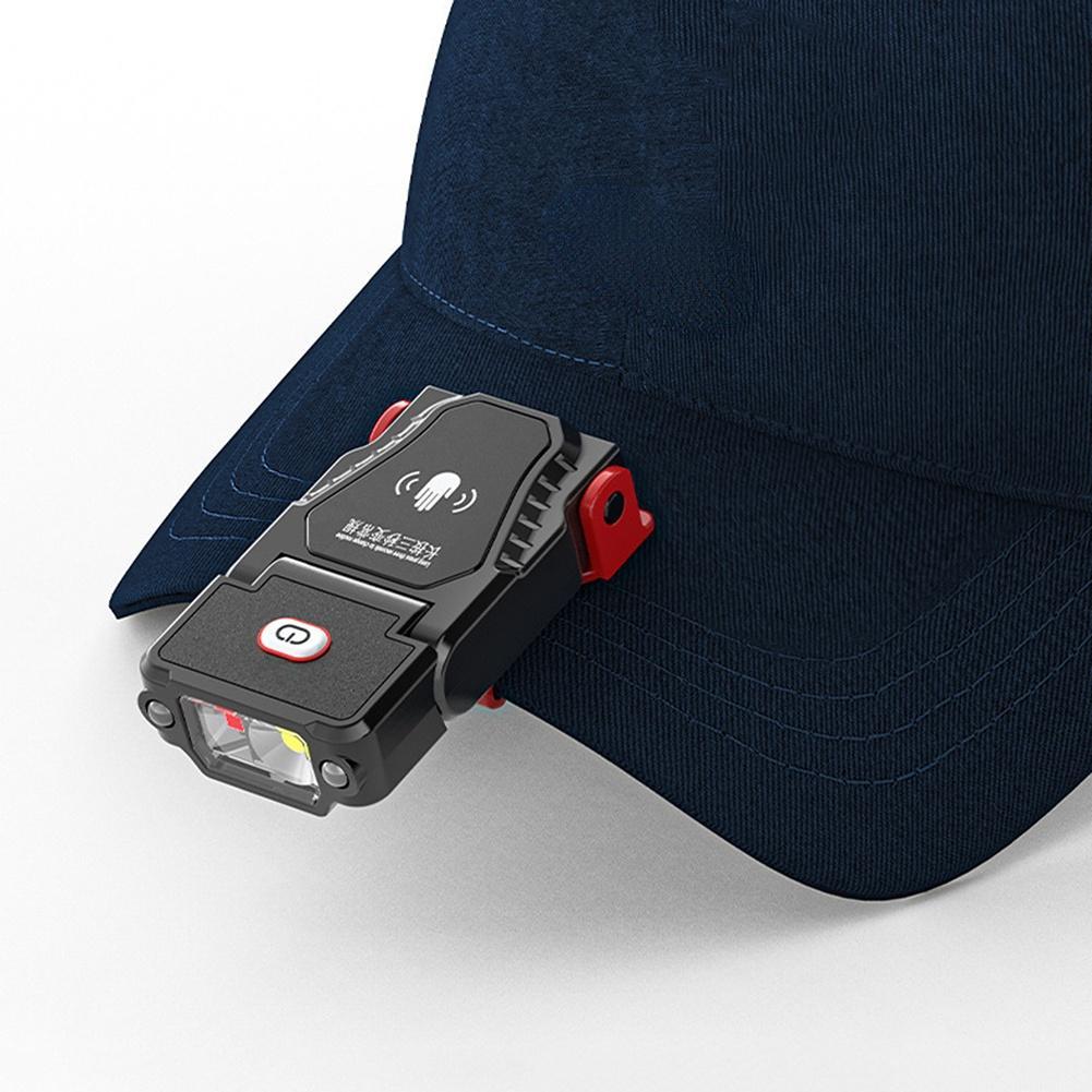 Портативный светодиодный сенсорный налобный фонарь, супер яркий клипсовый светильник, фара для кемпинга, перезаряжаемый регулируемый угол для бега, пешего туризма