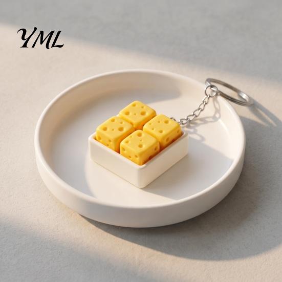 Relaxing Desk Accessories 3D Printed Cheese Clicker Toy, Portable Cube Fidget Sensory Anxiety Relief Gadget for Adults and Kids