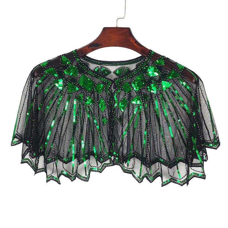 Женская летняя сетчатая шаль с пайетками - Ажурный бисерный модный европейско-американский плечевой платок, кардиган-жилет с защитой от солнца