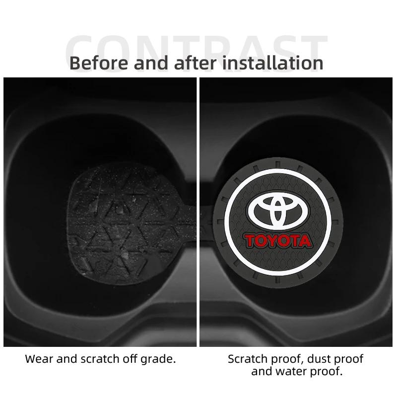 Toyota 2026 Новые колпаки на колеса Подставка под стакан/кружку/бутылку Автомобильный коврик Противоскользящая подкладка Силиконовый гель Водонепроницаемый Наклейка на автомобиль Toyota