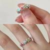 Korean Flower Silver-Plated Enamel Adjustable Ring - Hyun-ah Collection