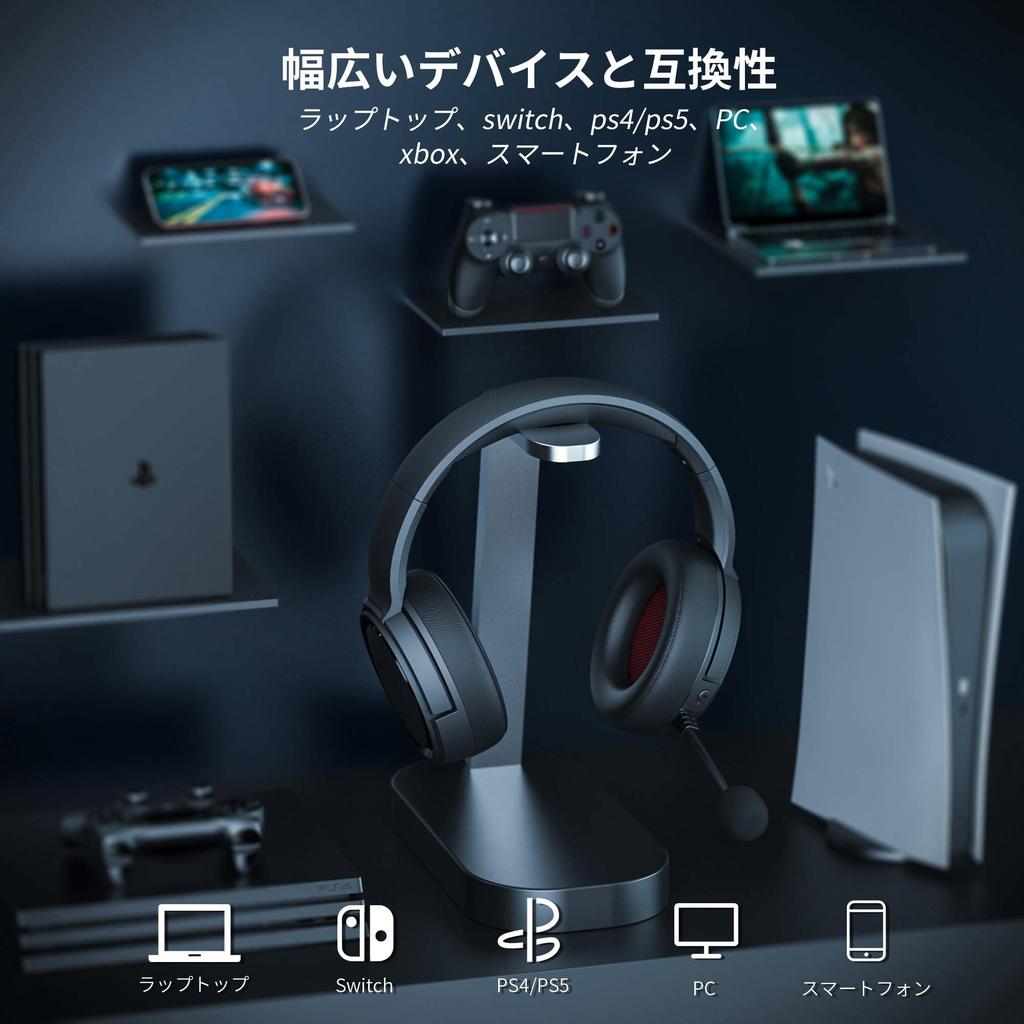 BINNUNE PS5 Wireless Gaming Headset with Noise Mute USB Wireless and 150 Hours of Continuous Compatible with FPS and Switch BW02 Cancelling, Function,