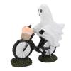 Статуя Призрачного гонщика на велосипеде с тыквой, резиновая фигурка для велосипедиста, украшение для праздничного стола