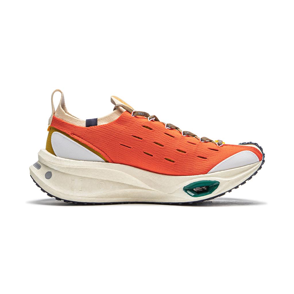 Кроссовки для бега Li Ning Trend Series Fly Electric CRC с амортизацией, износостойкие, низкие, повседневные, унисекс, оранжевые, белые AZGU043-4